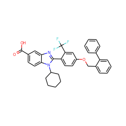 O=C(O)c1ccc2c(c1)nc(-c1ccc(OCc3ccccc3-c3ccccc3)cc1C(F)(F)F)n2C1CCCCC1 ZINC000036350420