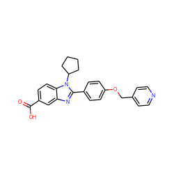 O=C(O)c1ccc2c(c1)nc(-c1ccc(OCc3ccncc3)cc1)n2C1CCCC1 ZINC000028570952