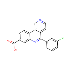 O=C(O)c1ccc2c(c1)nc(-c1cccc(Cl)c1)c1ccncc12 ZINC000059222588