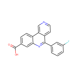 O=C(O)c1ccc2c(c1)nc(-c1cccc(F)c1)c1ccncc12 ZINC000043206127