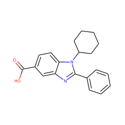 O=C(O)c1ccc2c(c1)nc(-c1ccccc1)n2C1CCCCC1 ZINC000013588418