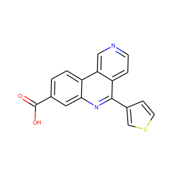 O=C(O)c1ccc2c(c1)nc(-c1ccsc1)c1ccncc12 ZINC000043206126