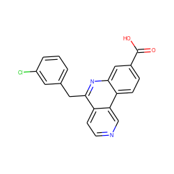 O=C(O)c1ccc2c(c1)nc(Cc1cccc(Cl)c1)c1ccncc12 ZINC000073240667