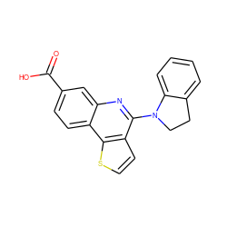 O=C(O)c1ccc2c(c1)nc(N1CCc3ccccc31)c1ccsc12 ZINC000167759071