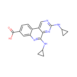 O=C(O)c1ccc2c(c1)nc(NC1CC1)c1nc(NC3CC3)ncc12 ZINC000140111674