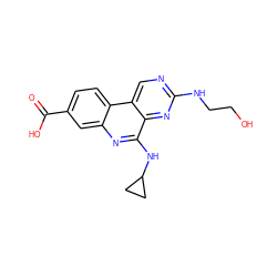 O=C(O)c1ccc2c(c1)nc(NC1CC1)c1nc(NCCO)ncc12 ZINC000199792879