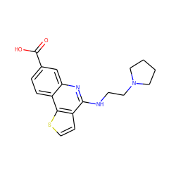 O=C(O)c1ccc2c(c1)nc(NCCN1CCCC1)c1ccsc12 ZINC000167747023