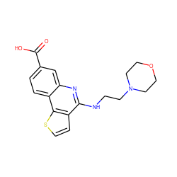 O=C(O)c1ccc2c(c1)nc(NCCN1CCOCC1)c1ccsc12 ZINC000167743414