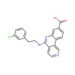 O=C(O)c1ccc2c(c1)nc(NCCc1cccc(Cl)c1)c1ccncc12 ZINC000199791832