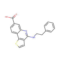 O=C(O)c1ccc2c(c1)nc(NCCc1ccccc1)c1ccsc12 ZINC000167751949