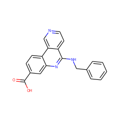 O=C(O)c1ccc2c(c1)nc(NCc1ccccc1)c1ccncc12 ZINC000066112500