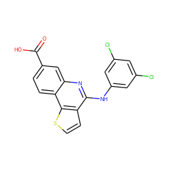 O=C(O)c1ccc2c(c1)nc(Nc1cc(Cl)cc(Cl)c1)c1ccsc12 ZINC000167769124