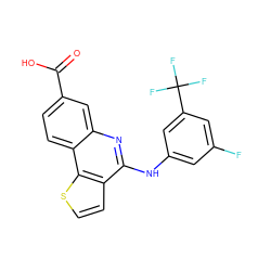 O=C(O)c1ccc2c(c1)nc(Nc1cc(F)cc(C(F)(F)F)c1)c1ccsc12 ZINC000167768300