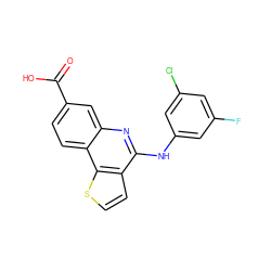 O=C(O)c1ccc2c(c1)nc(Nc1cc(F)cc(Cl)c1)c1ccsc12 ZINC000167769836