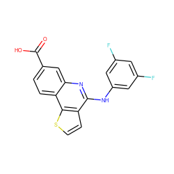 O=C(O)c1ccc2c(c1)nc(Nc1cc(F)cc(F)c1)c1ccsc12 ZINC000167762046