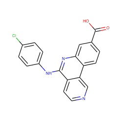 O=C(O)c1ccc2c(c1)nc(Nc1ccc(Cl)cc1)c1ccncc12 ZINC000066111489