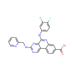 O=C(O)c1ccc2c(c1)nc(Nc1ccc(F)c(Cl)c1)c1nc(NCc3ccccn3)ncc12 ZINC000139830137