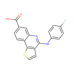 O=C(O)c1ccc2c(c1)nc(Nc1ccc(F)cc1)c1ccsc12 ZINC000167753245