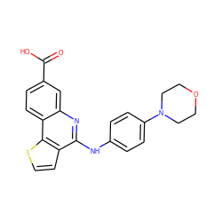 O=C(O)c1ccc2c(c1)nc(Nc1ccc(N3CCOCC3)cc1)c1ccsc12 ZINC000167760762