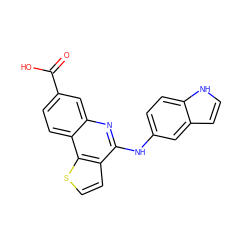 O=C(O)c1ccc2c(c1)nc(Nc1ccc3[nH]ccc3c1)c1ccsc12 ZINC000167765628