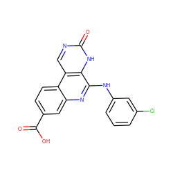 O=C(O)c1ccc2c(c1)nc(Nc1cccc(Cl)c1)c1[nH]c(=O)ncc12 ZINC000199791738