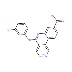 O=C(O)c1ccc2c(c1)nc(Nc1cccc(Cl)c1)c1ccncc12 ZINC000058638454