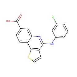 O=C(O)c1ccc2c(c1)nc(Nc1cccc(Cl)c1)c1ccsc12 ZINC000167762543