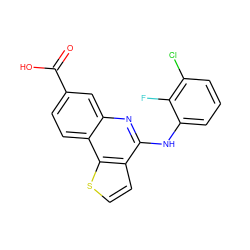 O=C(O)c1ccc2c(c1)nc(Nc1cccc(Cl)c1F)c1ccsc12 ZINC000167765199