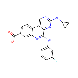 O=C(O)c1ccc2c(c1)nc(Nc1cccc(F)c1)c1nc(NC3CC3)ncc12 ZINC000066100041