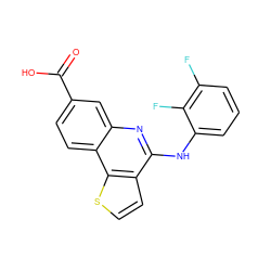 O=C(O)c1ccc2c(c1)nc(Nc1cccc(F)c1F)c1ccsc12 ZINC000167768059