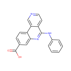 O=C(O)c1ccc2c(c1)nc(Nc1ccccc1)c1ccncc12 ZINC000066101648