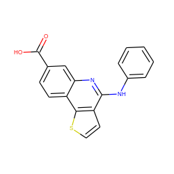 O=C(O)c1ccc2c(c1)nc(Nc1ccccc1)c1ccsc12 ZINC000117559904