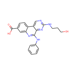 O=C(O)c1ccc2c(c1)nc(Nc1ccccc1)c1nc(NCCCO)ncc12 ZINC000199792805