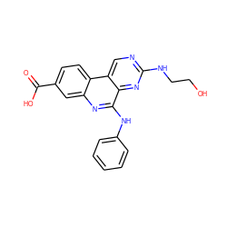 O=C(O)c1ccc2c(c1)nc(Nc1ccccc1)c1nc(NCCO)ncc12 ZINC000199790956