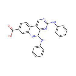 O=C(O)c1ccc2c(c1)nc(Nc1ccccc1)c1nc(Nc3ccccc3)ncc12 ZINC000066066622