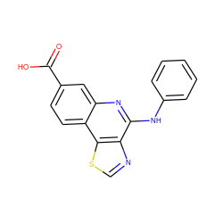 O=C(O)c1ccc2c(c1)nc(Nc1ccccc1)c1ncsc12 ZINC000117558960