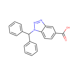 O=C(O)c1ccc2c(c1)nnn2C(c1ccccc1)c1ccccc1 ZINC000013681566