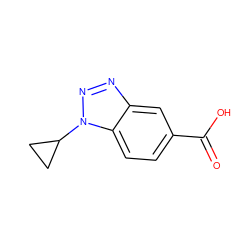 O=C(O)c1ccc2c(c1)nnn2C1CC1 ZINC000013681556