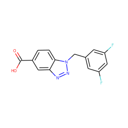 O=C(O)c1ccc2c(c1)nnn2Cc1cc(F)cc(F)c1 ZINC000013681574