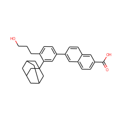 O=C(O)c1ccc2cc(-c3ccc(CCCO)c(C45CC6CC(CC(C6)C4)C5)c3)ccc2c1 ZINC000013745049