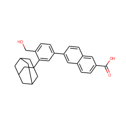 O=C(O)c1ccc2cc(-c3ccc(CO)c(C45CC6CC(CC(C6)C4)C5)c3)ccc2c1 ZINC000013745047