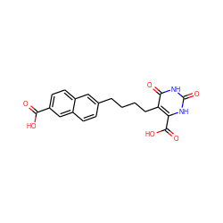 O=C(O)c1ccc2cc(CCCCc3c(C(=O)O)[nH]c(=O)[nH]c3=O)ccc2c1 ZINC000098209573