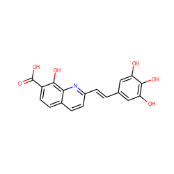 O=C(O)c1ccc2ccc(/C=C/c3cc(O)c(O)c(O)c3)nc2c1O ZINC000003828932