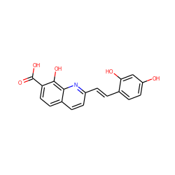 O=C(O)c1ccc2ccc(/C=C/c3ccc(O)cc3O)nc2c1O ZINC000005933574