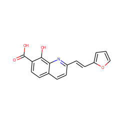 O=C(O)c1ccc2ccc(/C=C/c3ccco3)nc2c1O ZINC000005933600