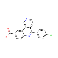 O=C(O)c1ccc2nc(-c3ccc(Cl)cc3)c3ccncc3c2c1 ZINC000082157716