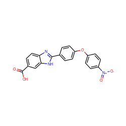 O=C(O)c1ccc2nc(-c3ccc(Oc4ccc([N+](=O)[O-])cc4)cc3)[nH]c2c1 ZINC000136781990