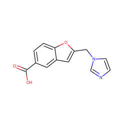 O=C(O)c1ccc2oc(Cn3ccnc3)cc2c1 ZINC000029400609