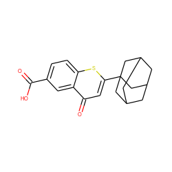 O=C(O)c1ccc2sc(C34CC5CC(CC(C5)C3)C4)cc(=O)c2c1 ZINC000013581697