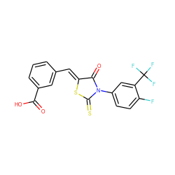 O=C(O)c1cccc(/C=C2\SC(=S)N(c3ccc(F)c(C(F)(F)F)c3)C2=O)c1 ZINC000040860720